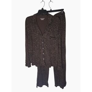 Women's Victoria's Secret Leopard Print Pajama Set Top Pants Women's XL REGULAR